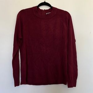 Karen Scott wine/burgundy mock neck sweater